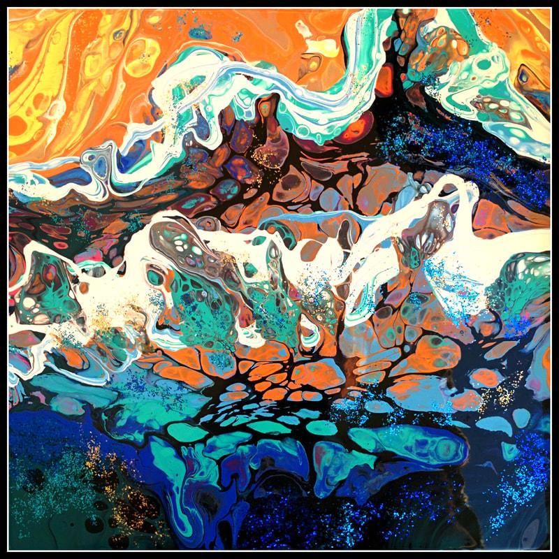 Urban Rhythms - Acrylic painting of Montreal cityscape