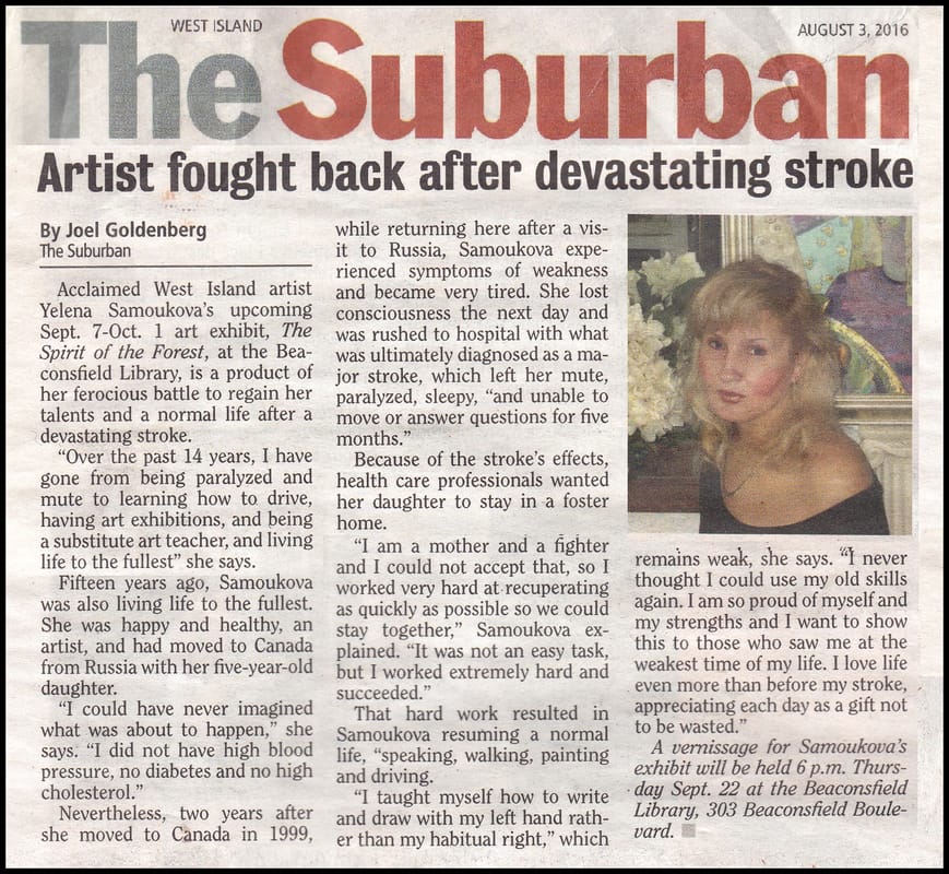 Press clipping: Artist Fought Back After Devastating Stroke